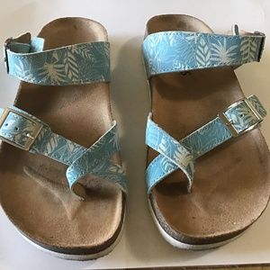 White Mountain SANDALS blue/ white leather